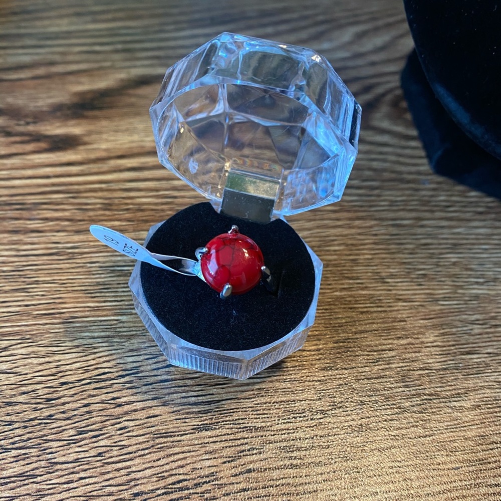 Red stone and silver ring size 9 MUST BUNDLE